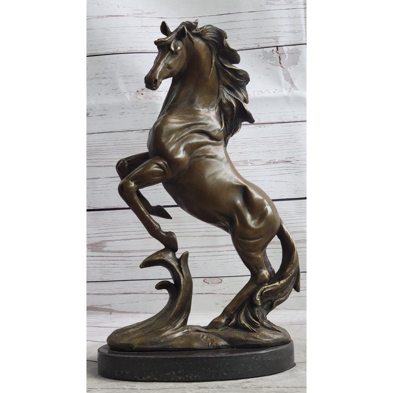 Statue de cheval de reproduction en bronze, équitation