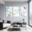 «Birds Colorful Birds On Branches», ensemble de 3 impressions sur toile-537274322