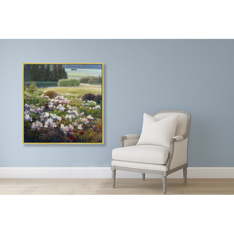 Valley Of Peonies Print, Gold, 26" H x 26" W
