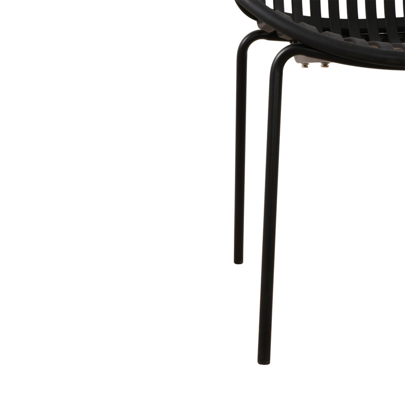 Chaises de salle à manger de patio empilables avec design respirant, style moderne et simple (ensemble de 2), Noir