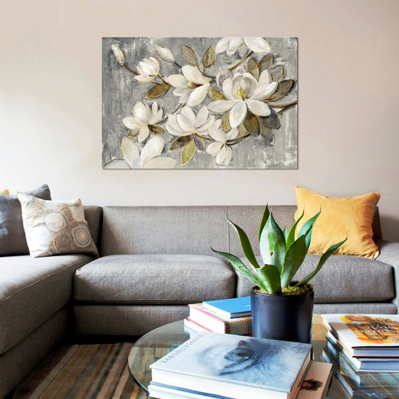 " Magnolia Simplicity " by Silvia Vassileva, 18" H x 26" W, Wrapped Canvas, No Frame