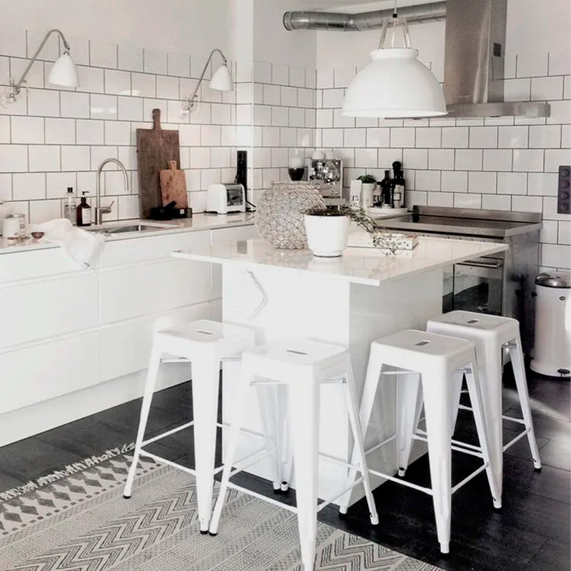 Tabouret de comptoir 26 po Tillar, Blanc, 4