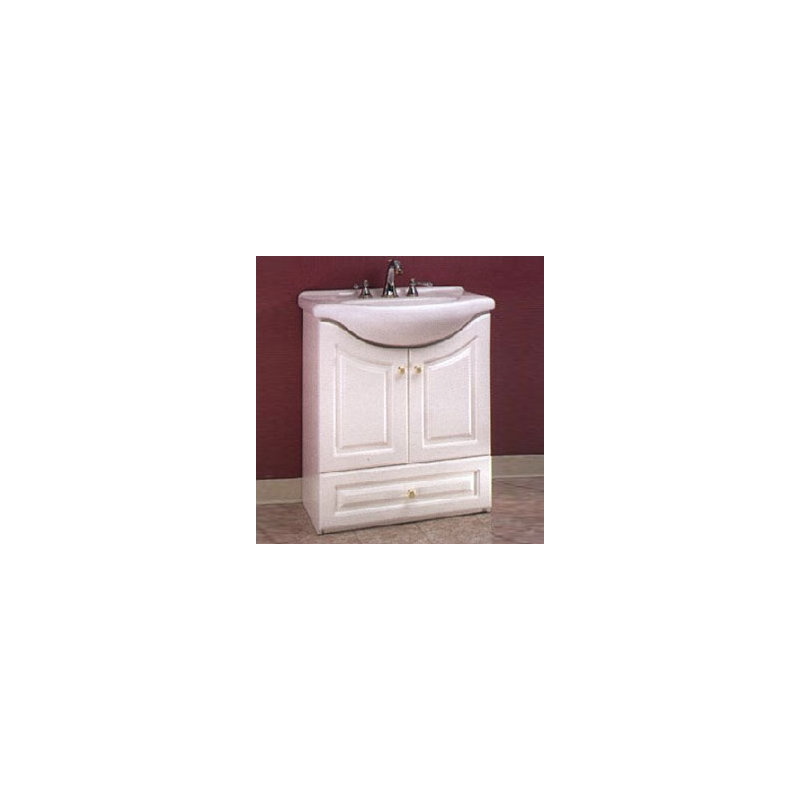 Meuble-lavabo simple, Blanc mat, H 36,4 po x l 22,7 po x P 14,1 po
