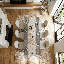 Grande table de salle à manger extensible 106 pouces, table de cuisine en chêne foncé pour 6 à 8 personnes,-1978935976