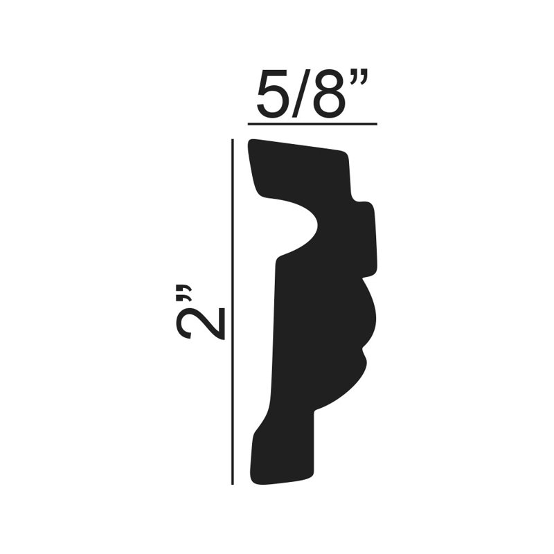 Primed White Polymer Wall Base Moulding Set, 2'' W x 96'' L