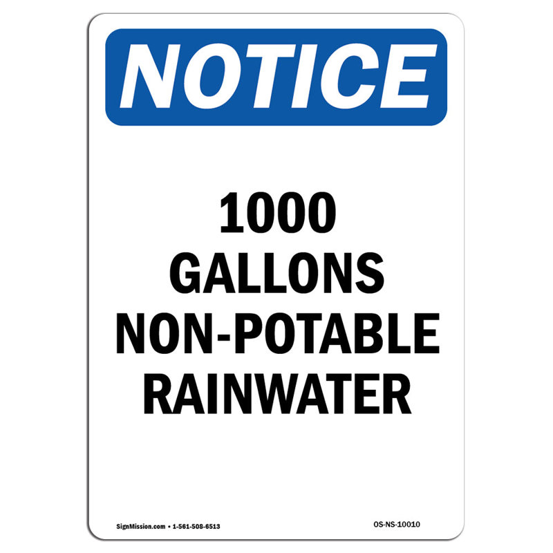 Non Potable Rainwater Sign