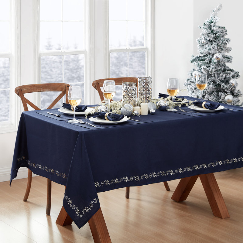 Sulayman Snowflake Laser Cut Tablecloth, 52" Square