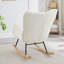  Fauteuil à bascule simple, fauteuil d'appoint en tissu doux et capitonné beige pour la détente dans le salon-1973373692