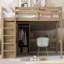 Lit mezzanine avec bureau encastré et rangement-106601839