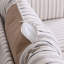 Fauteuil à rayures bleues et blanches, accoudoirs arrondis, dossier confortable garni de coton PP, siège en mousse à ressorts, coussin amovible, structure multicouche en bois massif, pieds en bouleau, profondeur 77,1 cm (30,37 po) *