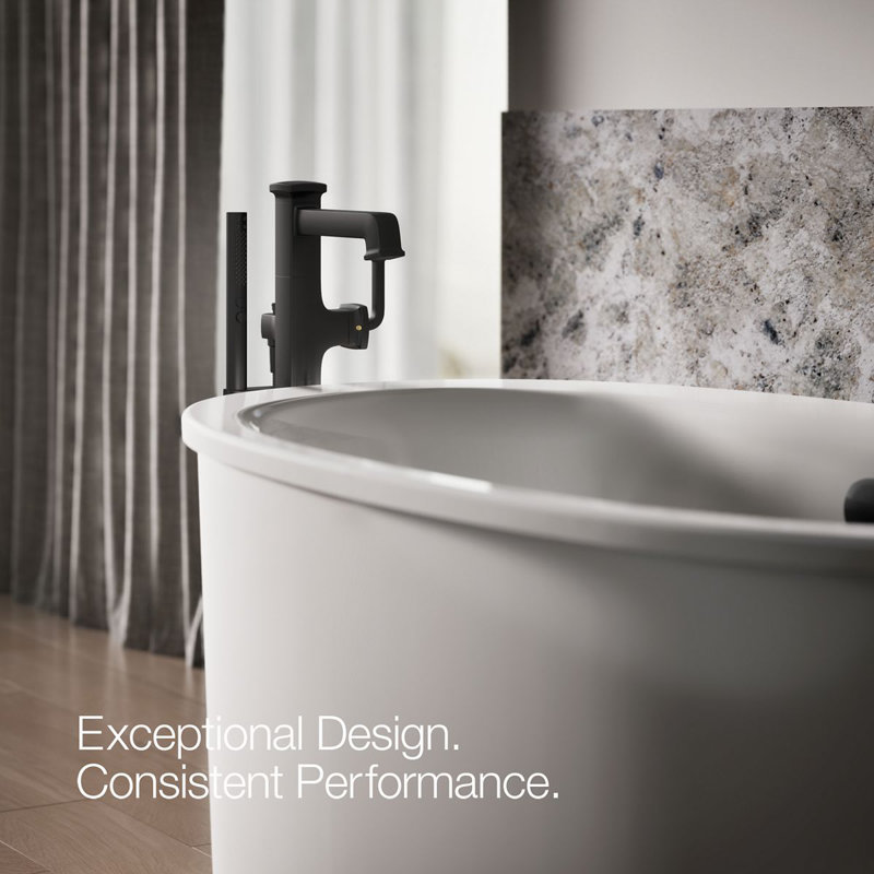 Riff Floor-Mount Bath Filler Trim, Matte Black