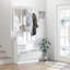Armoire à portes combinées avec armoire à chaussures + tablette suspendue + miroir
