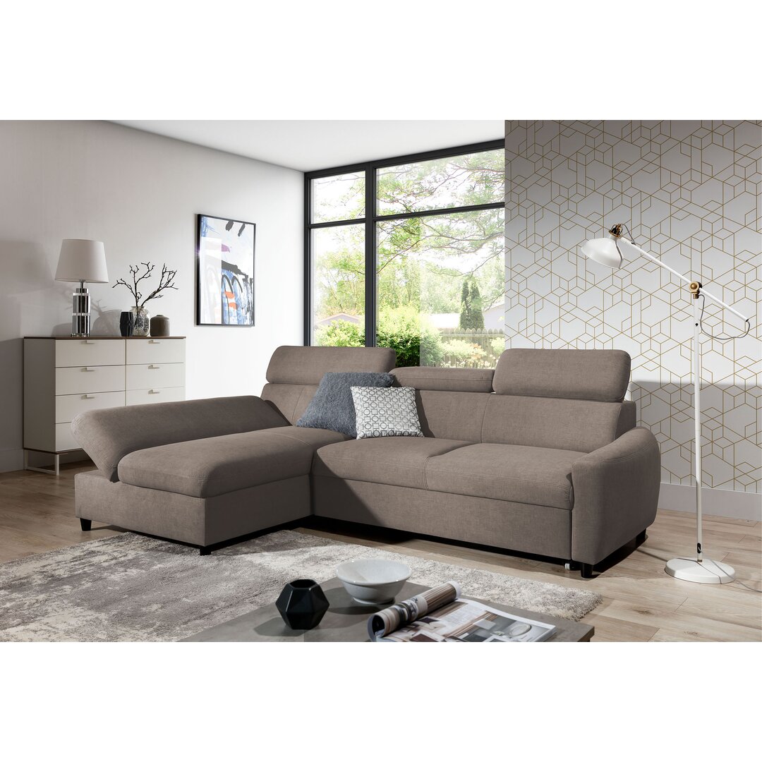 Ecksofa Bustos aus Samt mit Bettfunktion