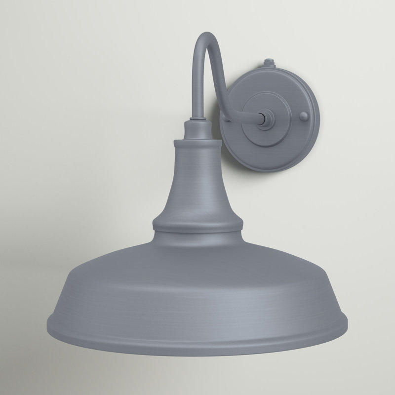 Gunnora Steel Wall Light, Satin Silver, 9" H x 9" W x 13.25" D