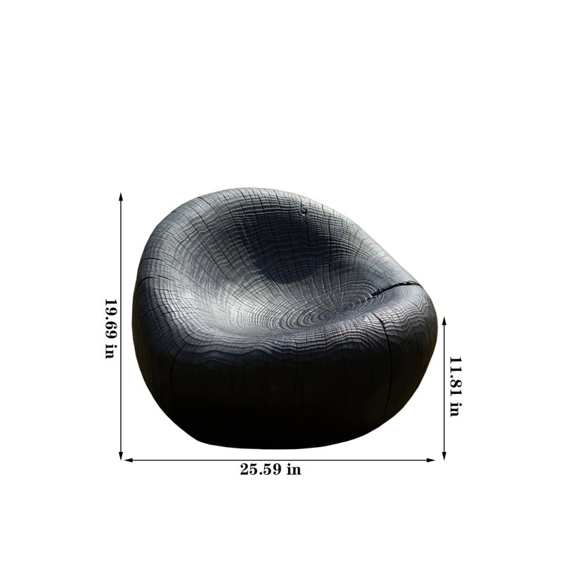 Tabouret en bois massif, H 19,69 po x l 25,59 po x P 25,59 po, Noir