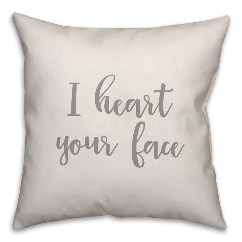  Coussin I Heart Your Face, Coussin et housse de coussin, Blanc