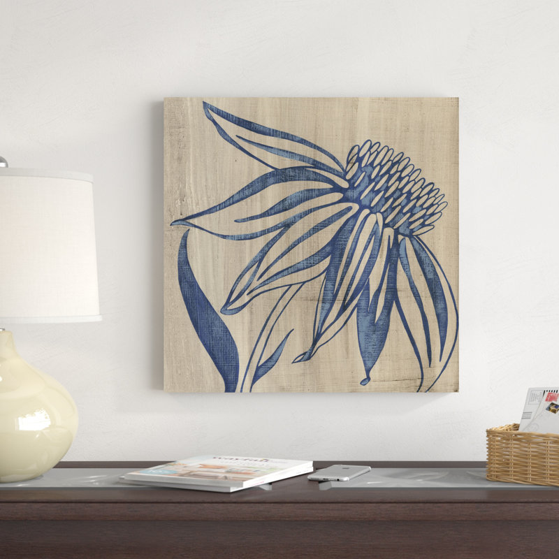" Indigo Coneflower " by Chariklia Zarris, 20" H x 20" W x 1.25" D