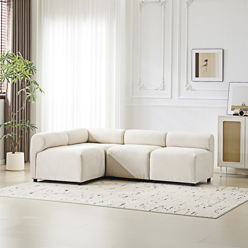 L Shaped Modular Free Combination Sectional Sofa, 27.01" H x 83.01" W x 57.01" D, 4