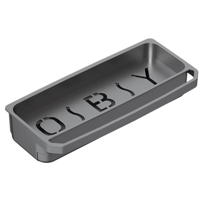 Porte-éponge pour évier de cuisine sans perforation avec bac à eau amovible, Gris