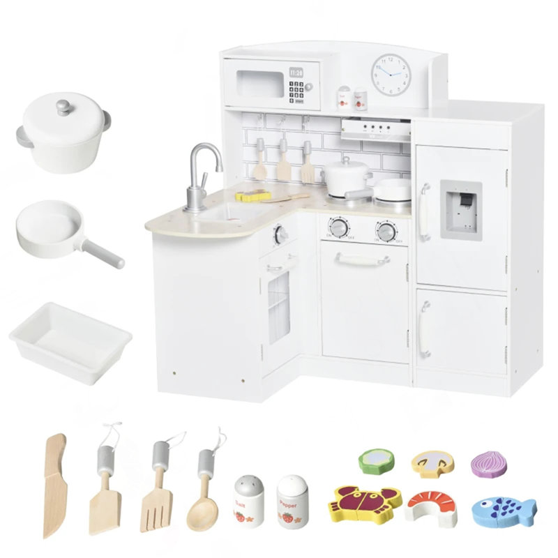 Ensemble de cuisine en bois pour jouets