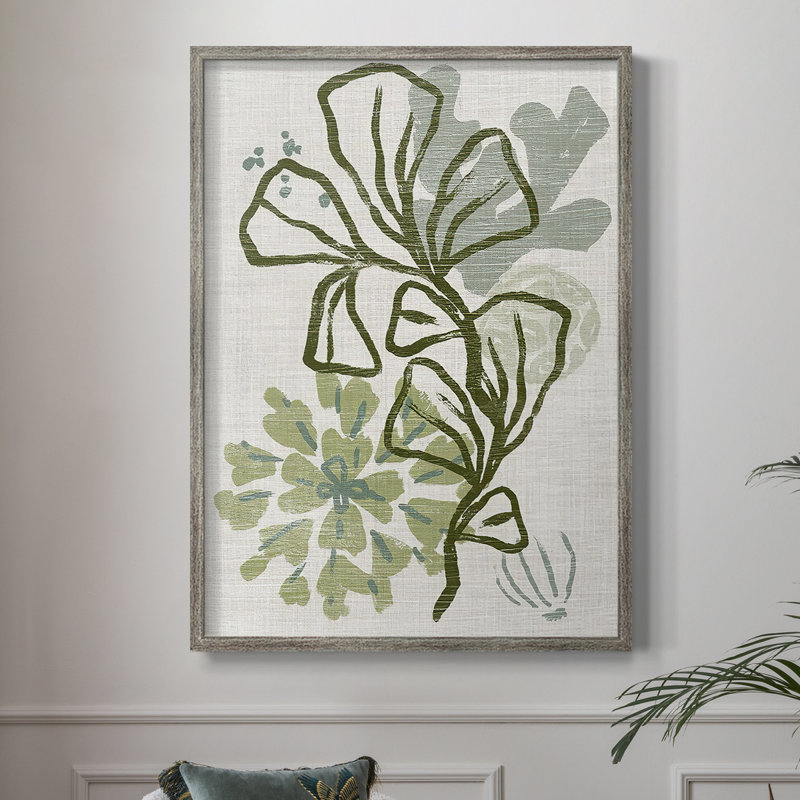 Coral Blockprint III  Framed Print - Solid Wood, 15" H x 12" W