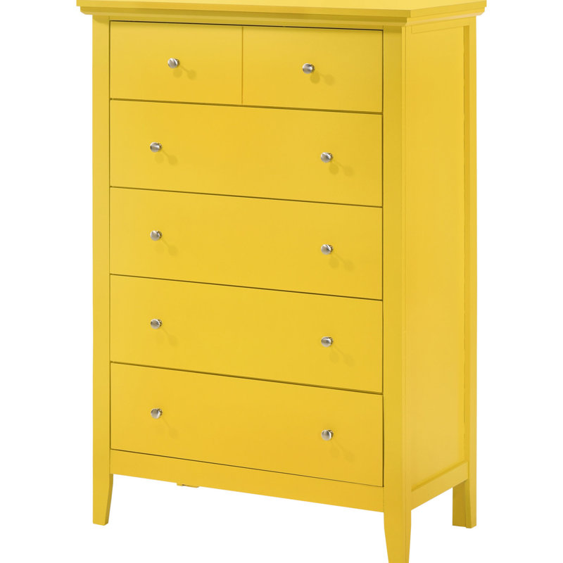 Yellow Chest With Hardware - Keeps Up Fashion Spacious Drawers Tailed For Durability