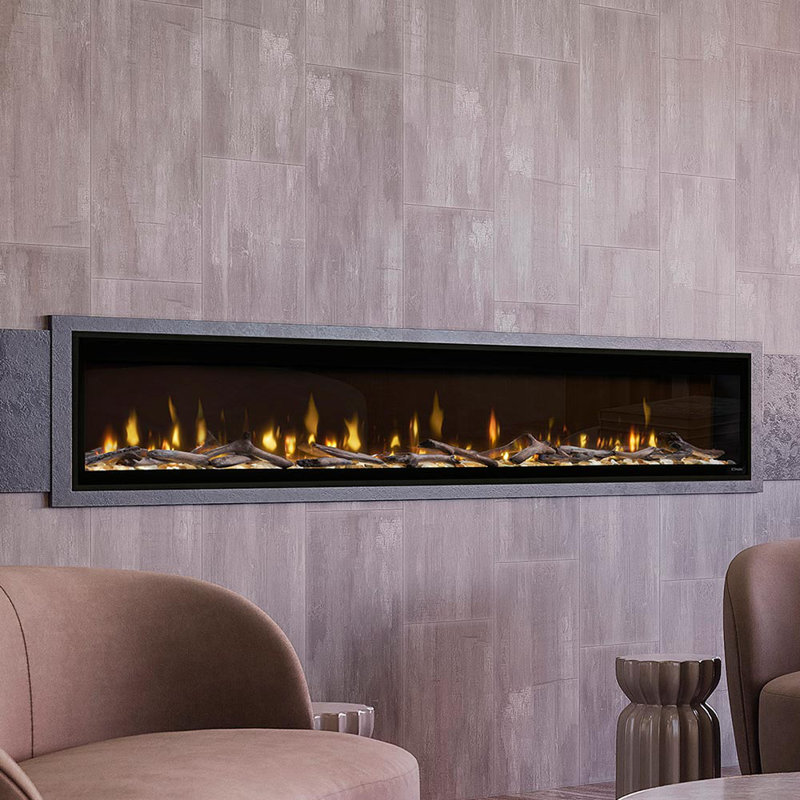 Evolve Dimplex Black Recessed Wall Mounted Electric Fireplace with BTU 8530, 16.49" H x 101.41'' W x 5.79" D