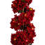 3 pi. Arbre de Noël topiaire en forme de poinsettias et de baies avec 30 lumières DEL blanc chaud pré-éclairées