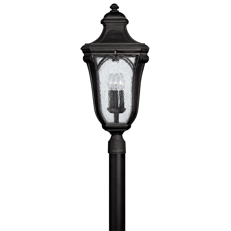 Trafalgar Large Outdoor 3-Light Post or Pier Mount Lantern, Museum Black, Incandescent, No