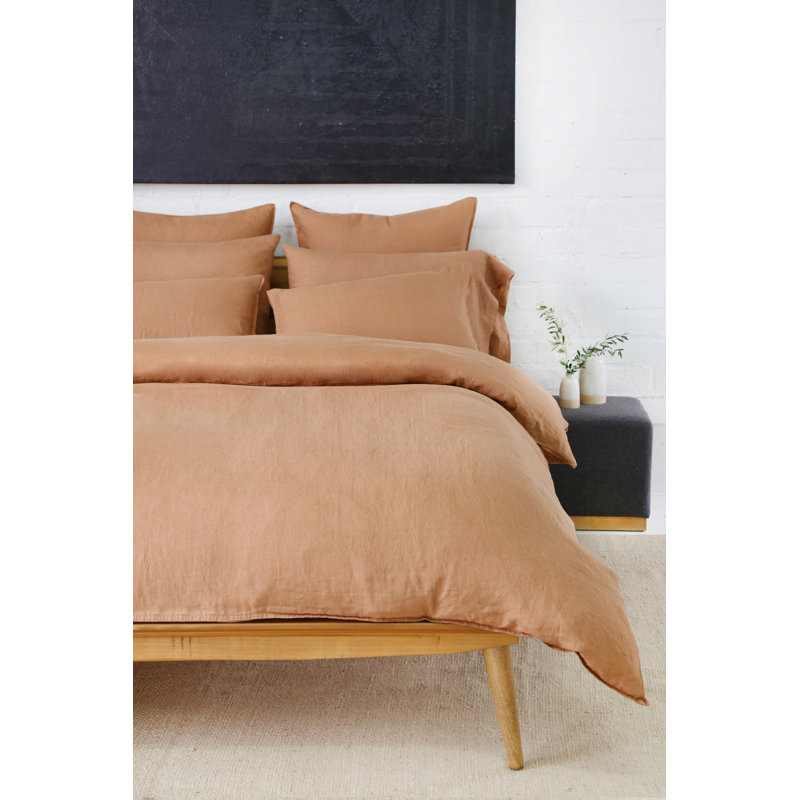 Parker Duvet Cover, King Duvet Cover + 2 King Shams, Sand, Rayon from Bamboo
