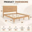 Wood Bed with Tall Headboard and Reinforced Slat Support, Walnut-1034897856-1034897917