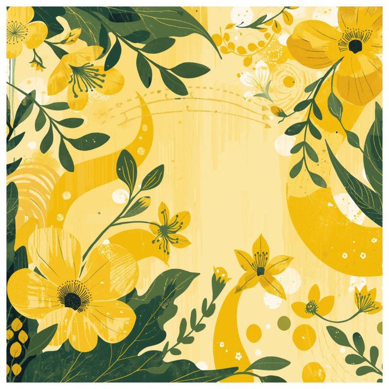 Housses de couette jaunes à motif floral, Grand lit