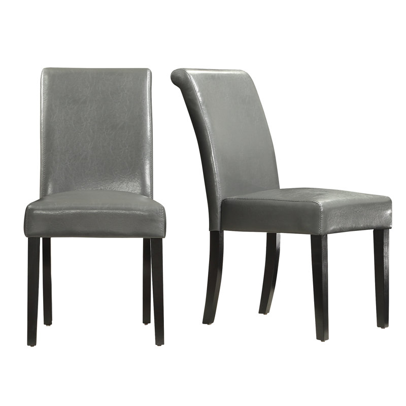 Chaise Parsons rembourré Alexa-Mae, Gris bronze à canon/gris argenté