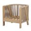 Fauteuils club d'extérieur en bois d'acacia massif Everett avec accoudoirs en corde tissée à la main Everett