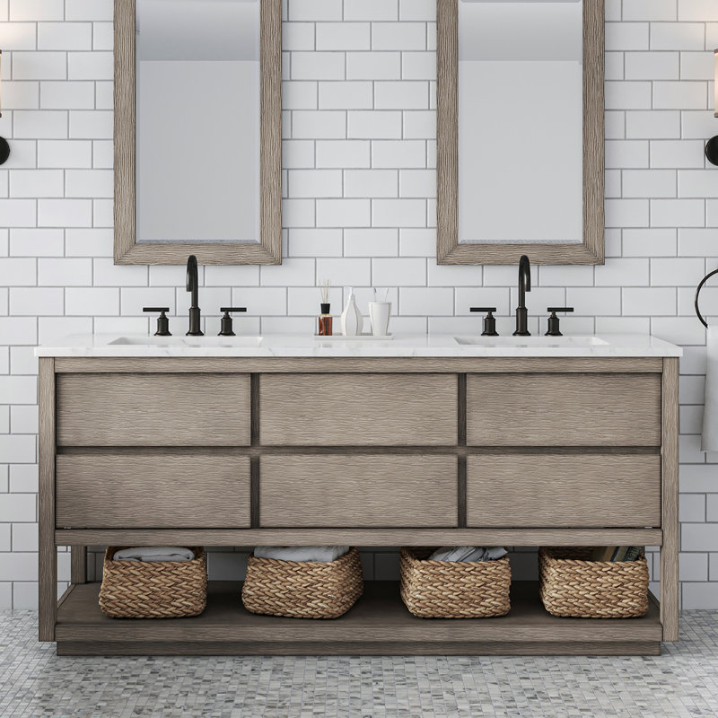 72'' W Double Vanity, Grey Oak