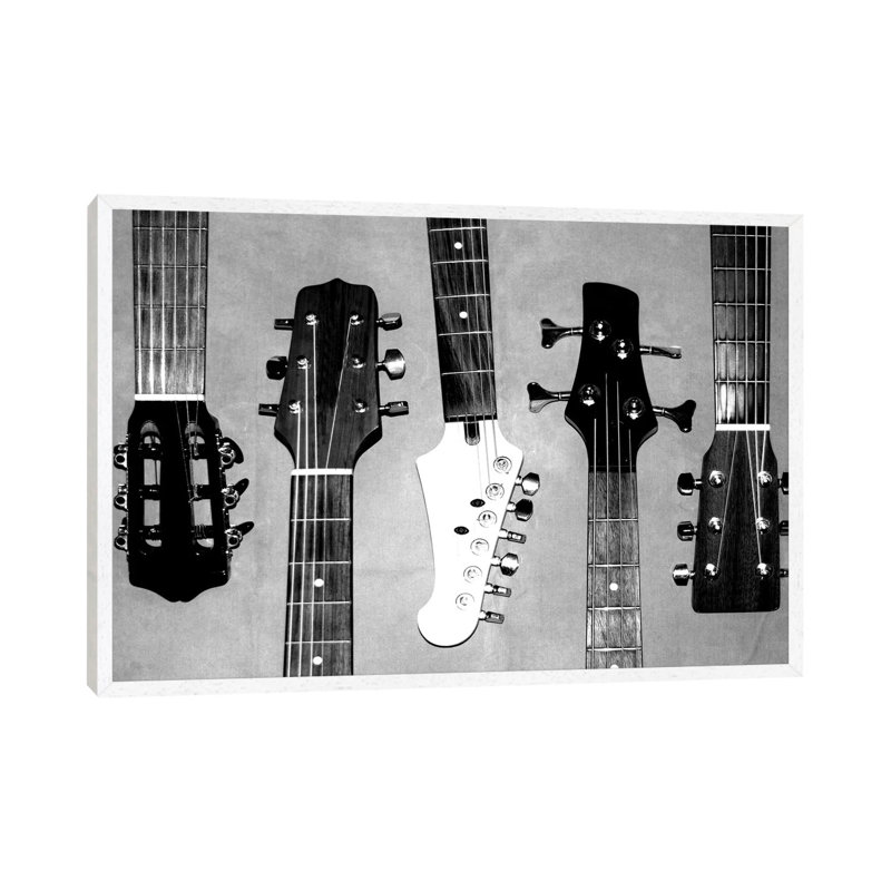 Guitar Head I by Katrina Craven - Print on Canvas, 45.72cm H x 66.04cm W x 3.81cm D, White Framed