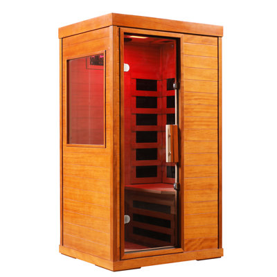 Infrarouge lointain, intérieur, basse, construction, musique, lampe de lecture, 7 couleurs, 6 radiateurs en fibre de carbone, présentoir, porte en verre trempé, température et éclairage réglables, 35,4 x 27,5 x 63,3