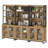 3 PCS Modern 72" Sideboard With Glass Doors And Adjustable Shelves, Multifunctional Buffet Cabinet With Storage And Open Shelves For Dining Room Or Kitchen-1171881031