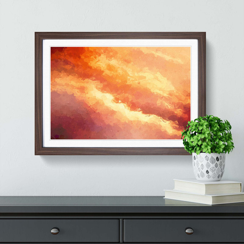 Passing Clouds in Abstract - Picture Frame Graphic Art Print, 36cm H x 48cm W x 2cm D, Walnut Framed