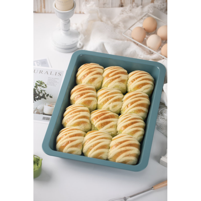 CHEFMADE Rectangle Cake Pan, Nonstick 11-Inch Loaf Pan Deep Dish Bakeware（Green）