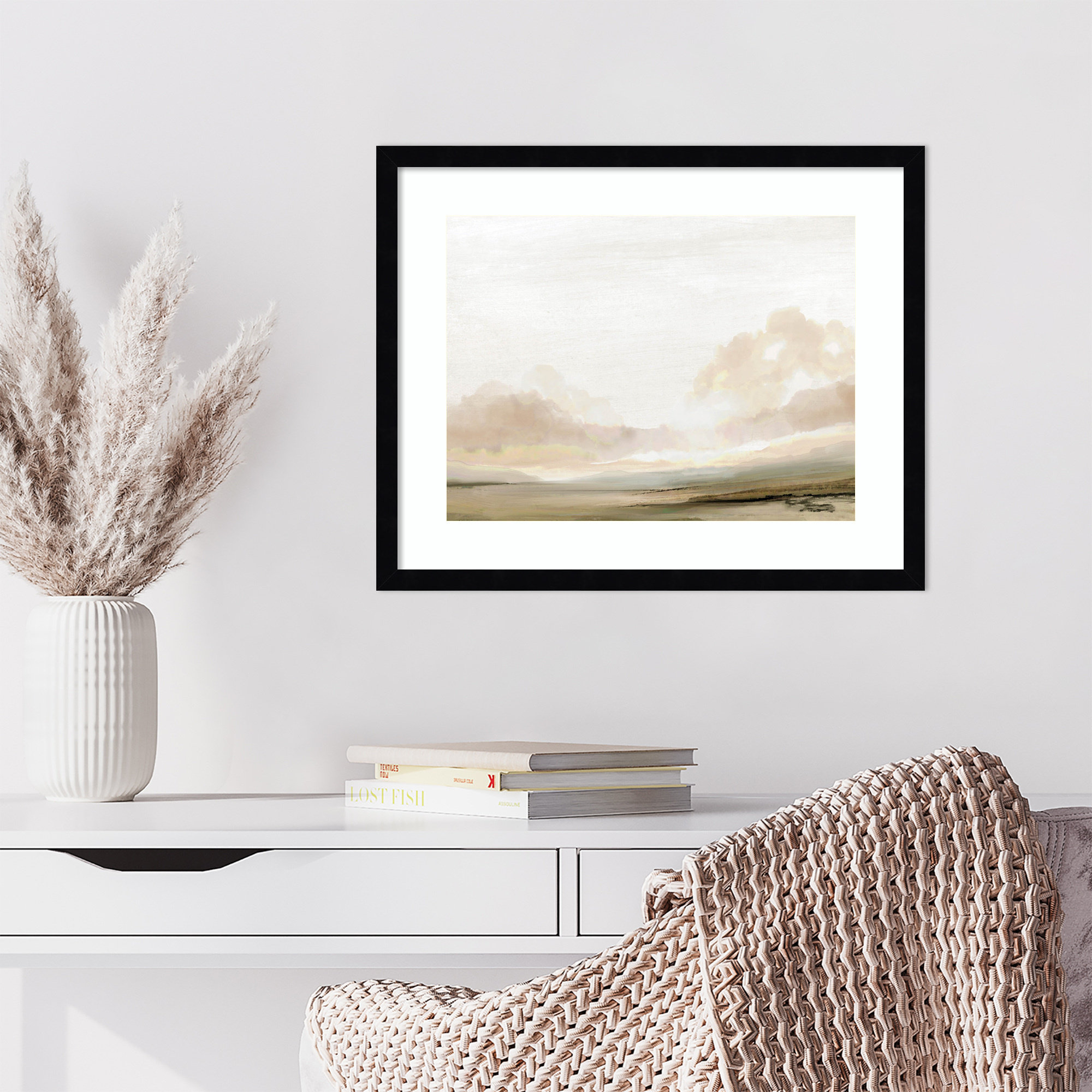 Southern Landscape by Dan Hobday, 17" H x 21" W x 1" D, Black