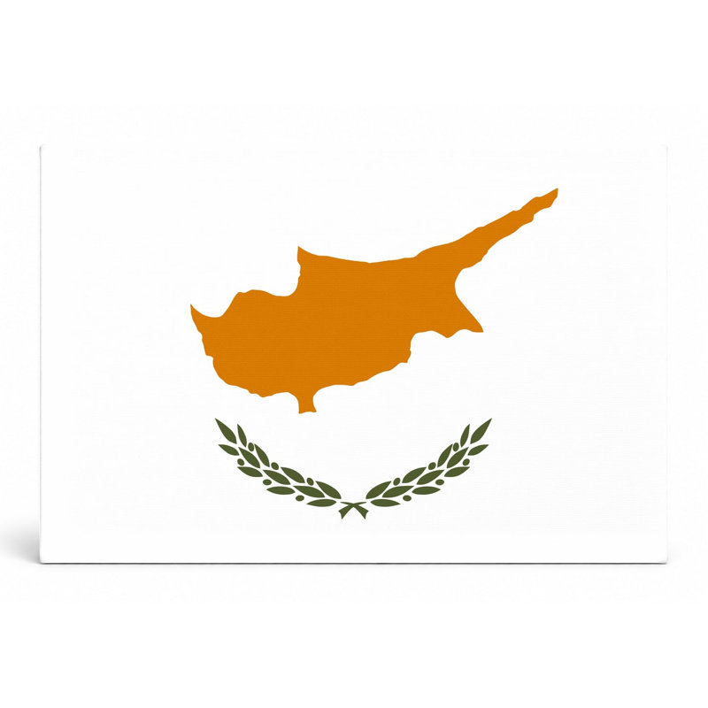 Drapeau de Chypre - drapeau national de Chypre, art mural sur toile, H 8 po x l 10 po