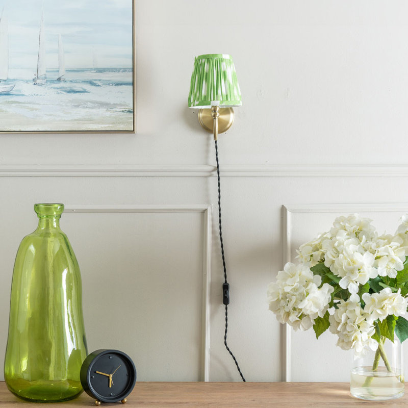 Ensor Plug-in Swing Arm Sconce, No, Green