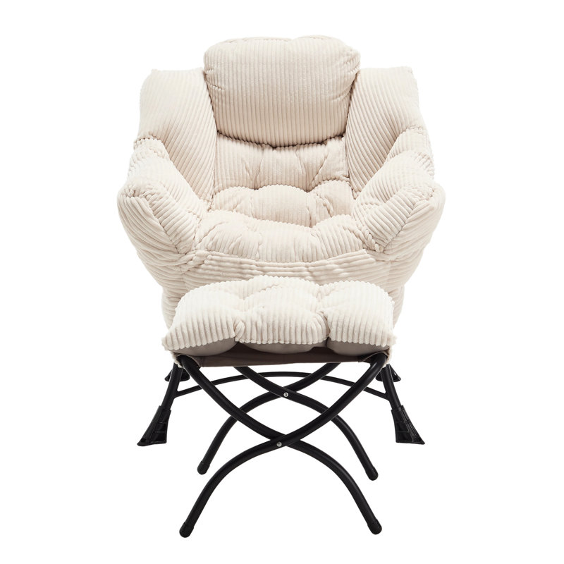Méridienne douce et moelleuse avec - Accent moderne pour fauteuil de chambre à coucher, Blanc