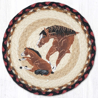  Maman et poney, sous-plat rond - 10 po