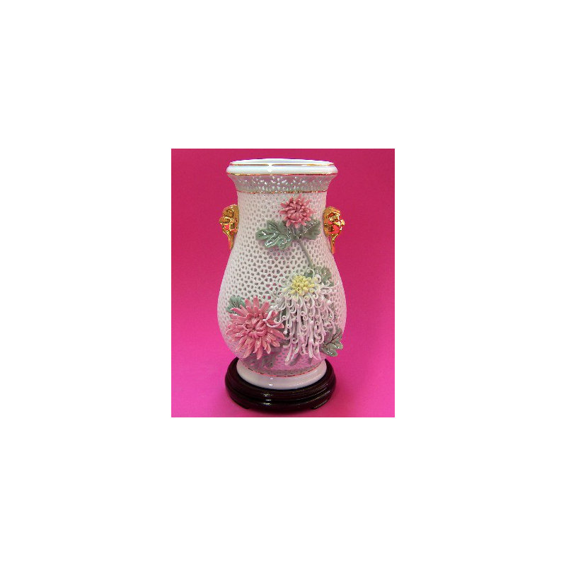 Vase de table en porcelaine blanche 11 "