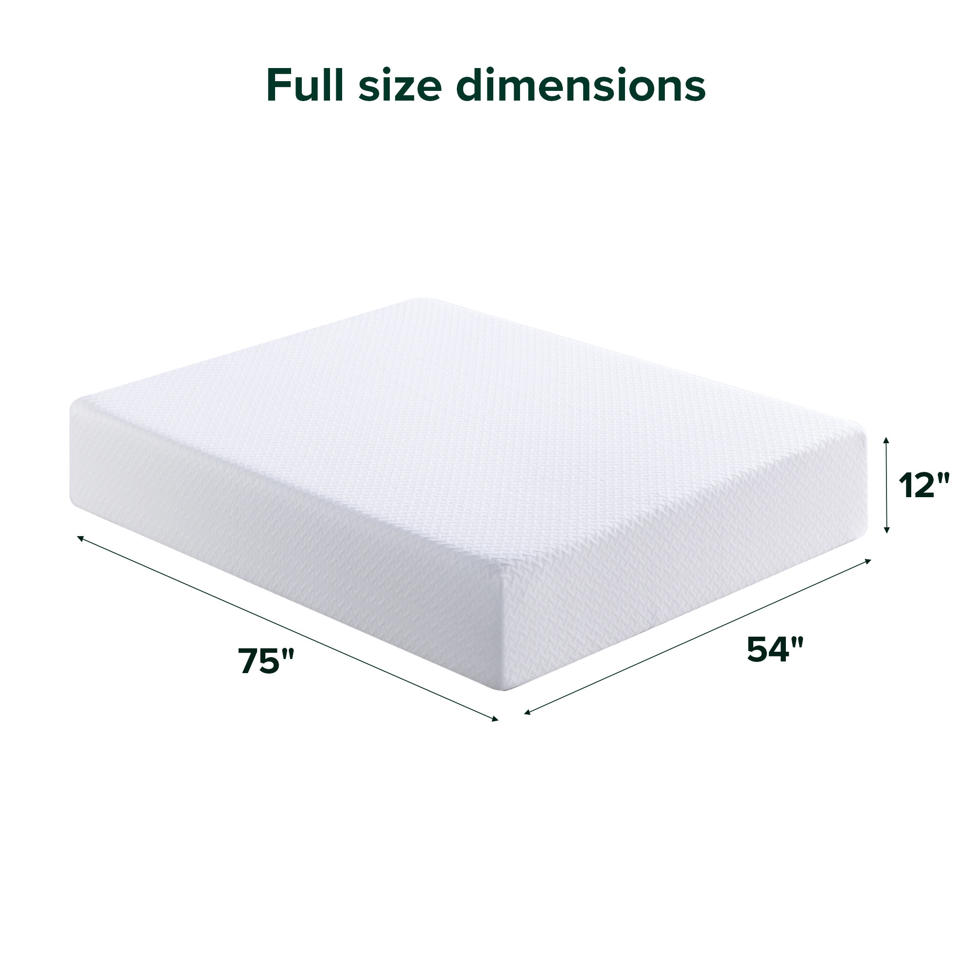 Sleep by Wayfair™ 6"/8"/10"/12" Firm Gel Memory Foam Mattress , Full / Double, 12"
