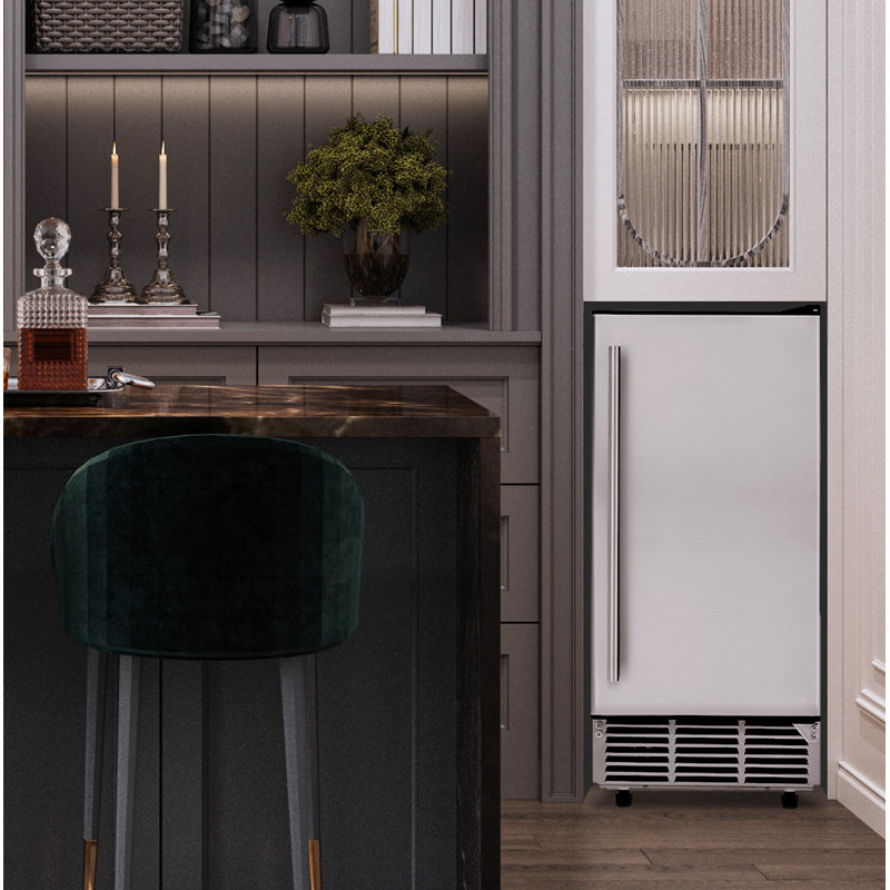Newair 15in.  80 lbs Daily Production Clear Ice Cube Maker, Undercounter Built-in or Freestanding