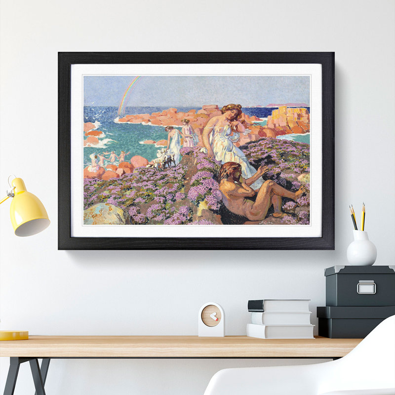 Ulysses with Calypso by Maurice Denis - Picture Frame Painting, 36cm H x 48cm W x 2cm D, Black Framed