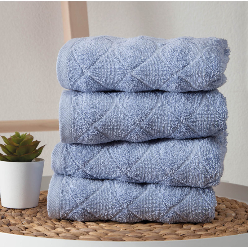 Ozgur   Midweight Jacquard Hand Towel, Blue